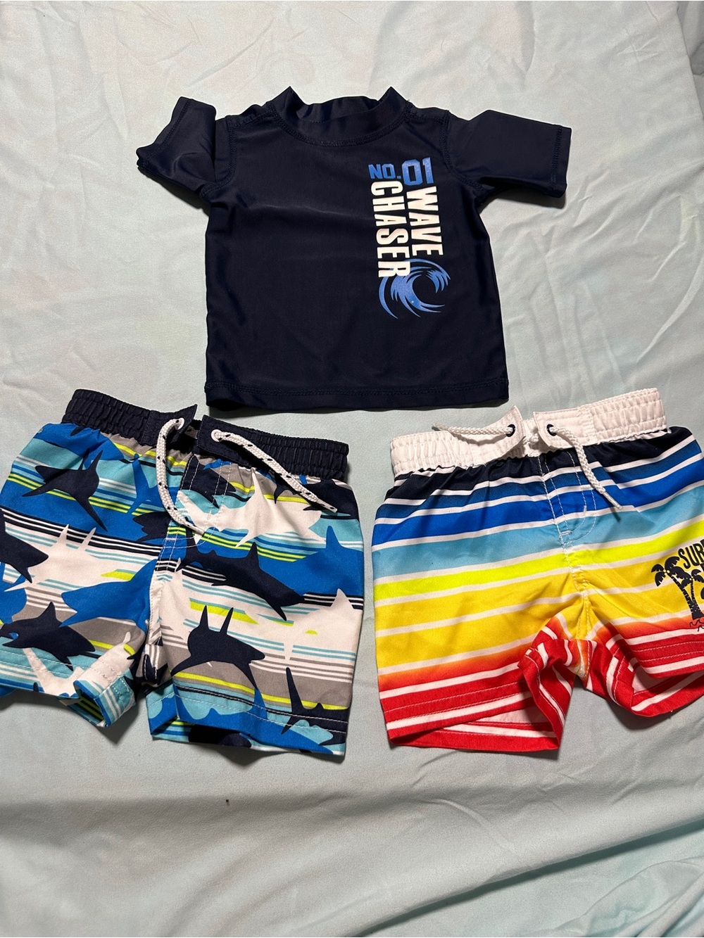 Kids Navy Rash Guard Swim Shirt - Wave Chaser
